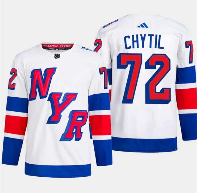 Men%27s New York Rangers #72 Filip Chytil White 2024 Stadium Series Stitched Jersey Dzhi